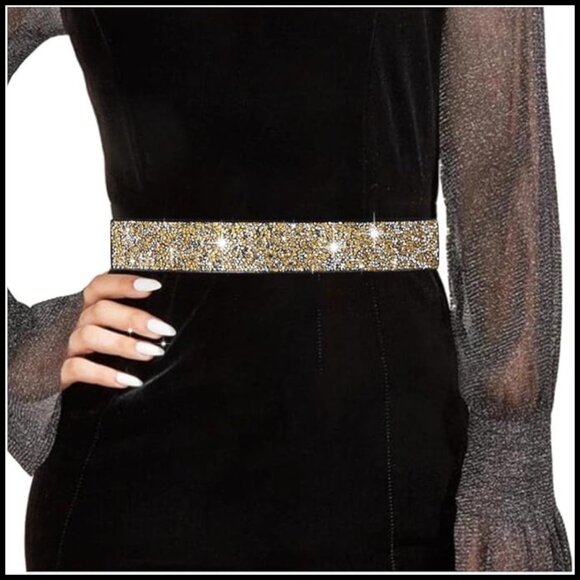 Rhinestone Elastic Waist Belt Crystal Wedding Sash Dress Accessory